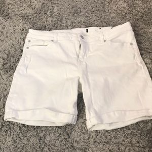 White denim shorts